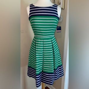 dress | just taylor | size 2 | green | navy blue | white